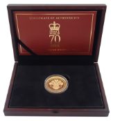 Queen Elizabeth II Isle of Man 2017 'Prince Phillip 70 Years of Service' 22ct gold five pound piedfo