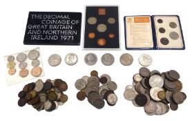 Mostly Great British coins including two Queen Elizabeth II five pounds