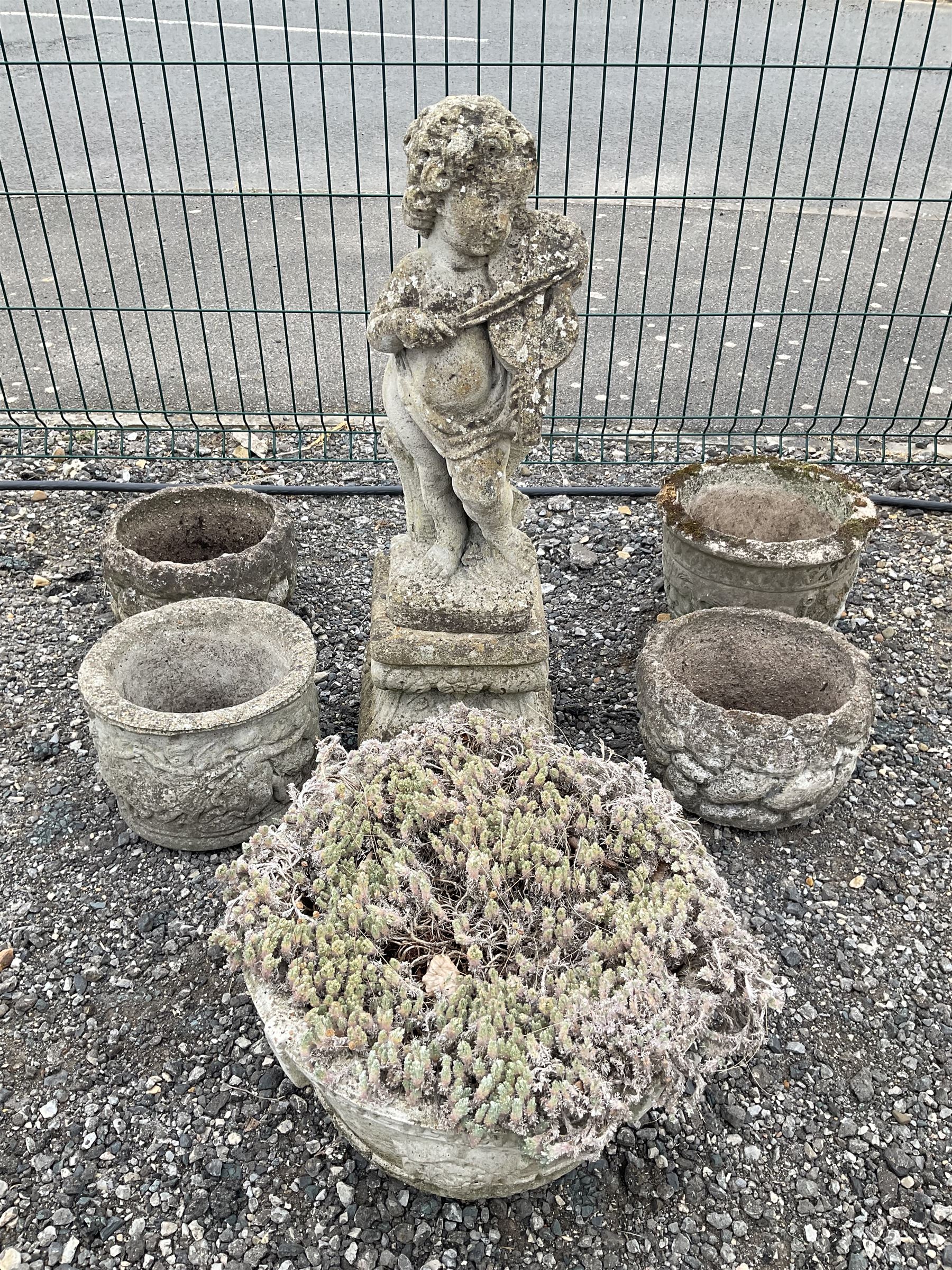 Cast stone garden statue