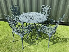 Painted aluminium ornate garden table