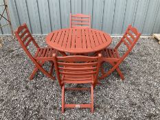 Alexander Rose painted folding table an four chairs - THIS LOT IS TO BE COLLECTED BY APPOINTMENT FR