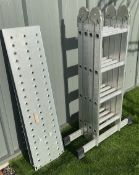 Aluminium multi purpose ladder with platform