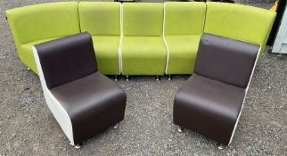 Salon Equipment - Modular reception lounge chairs upholstery in faux leather