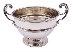 1920's silver twin handled bowl