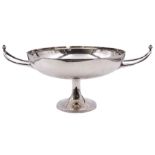 Early 20th century silver twin handled pedestal dish