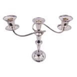 Modern silver twin branch candelabra