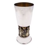 Modern limited edition silver goblet to commemorative the ninth centenary of Winchester Cathedral