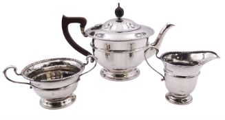 1930's silver three piece tea service