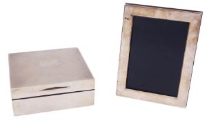 Small modern silver mounted cigarette box