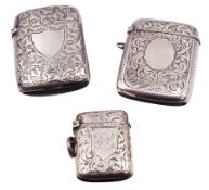 Late Victorian silver vesta case