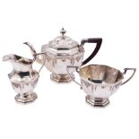 1920's silver three piece tea service