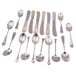 Set of six 1920's silver Albany pattern coffee spoons