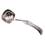 Mid 19th century Dutch silver 833 standard soup ladle