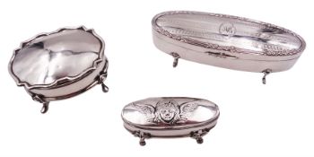 Early 20th century silver dressing table box