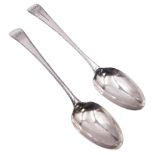 Two George III silver Old English pattern table spoons