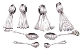 Group of silver spoons