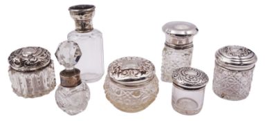 Group of dressing table jars and bottles