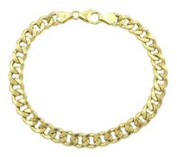 9ct gold flattened curb link bracelet