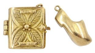 Gold clog and bible pendant/charms