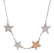 14ct white and rose gold pave set diamond stars