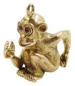 9ct gold monkey pendant/charm by Georg Jensen