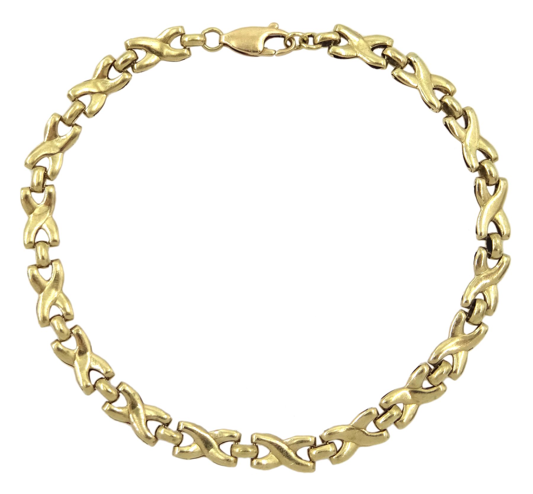 9ct gold cross link bracelet