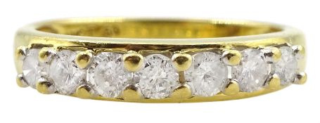 18ct gold seven stone round brilliant cut diamond ring