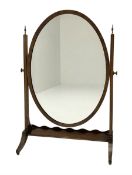 Mahogany framed Georgian style oval dressing table mirror