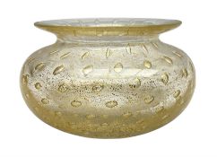 Cenedese Murano glass bowl filled with gold leaf and bubble inclusions