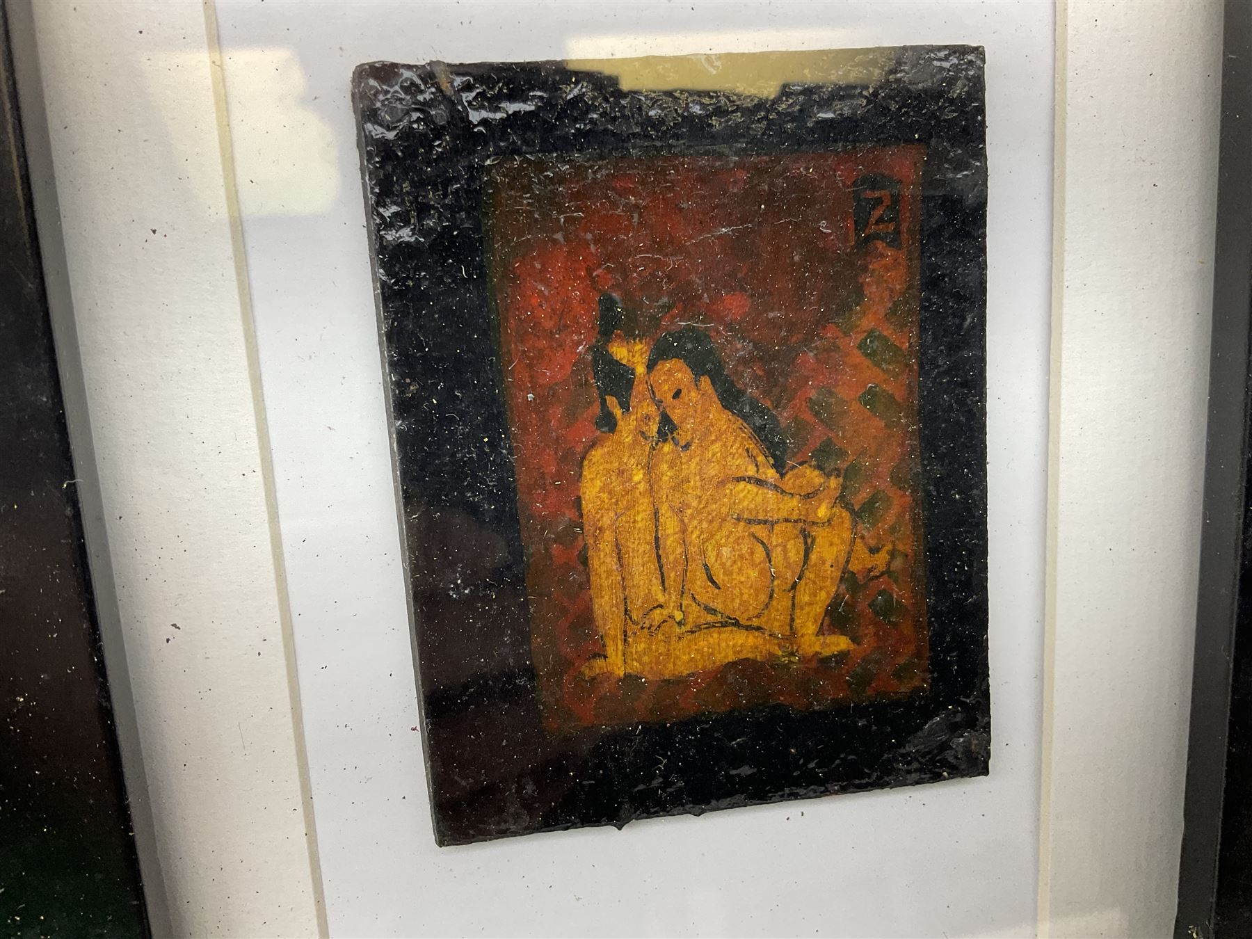 Set of eight Japanese erotic enamel plaques - Image 9 of 11