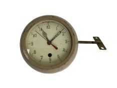 Cold War 1970's Russian bulkhead submarine clock in an 8" cast case with original combined winding a