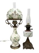 Two Victorian oil lamps