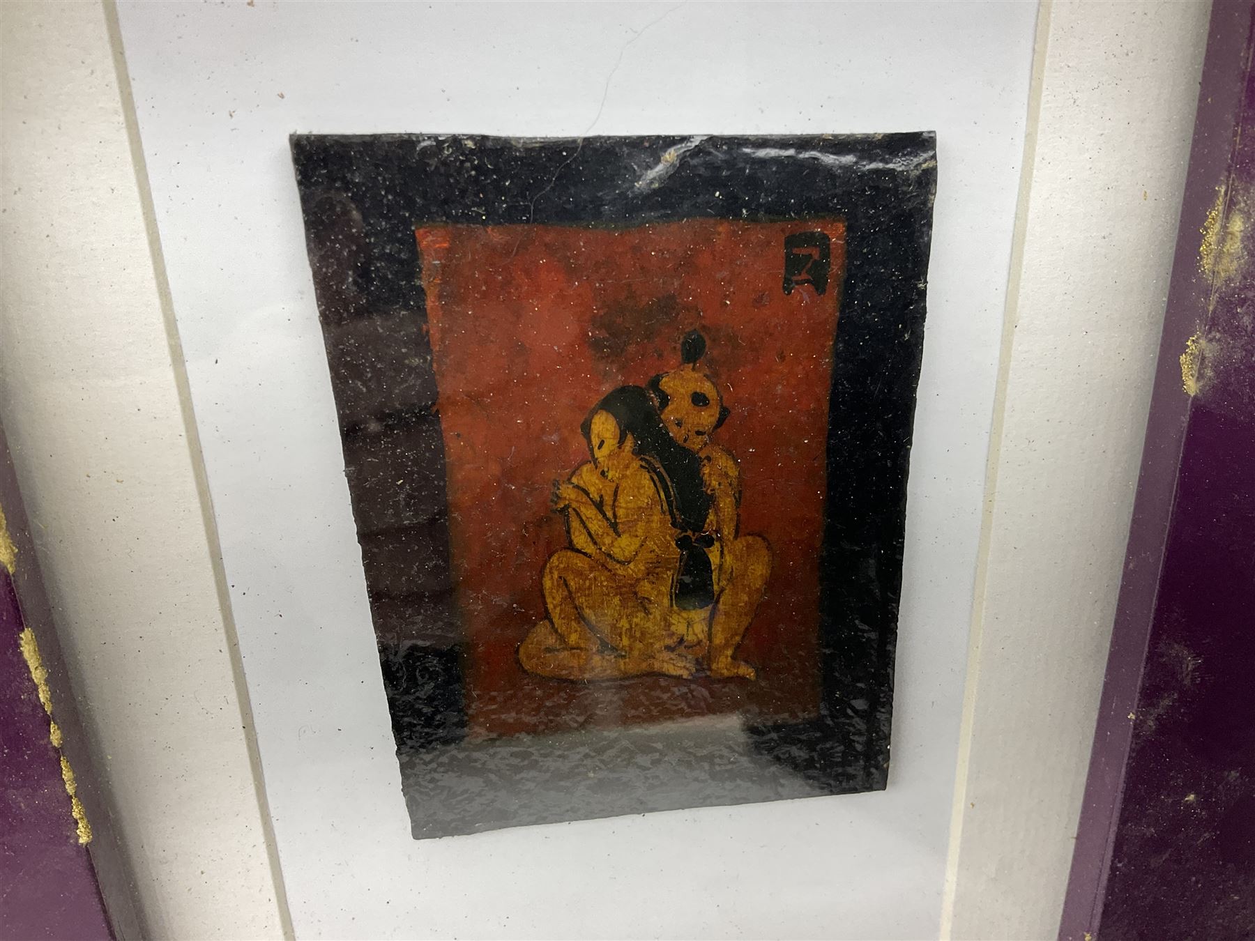 Set of eight Japanese erotic enamel plaques - Image 4 of 11