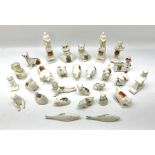 Collection of figural crested ware