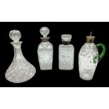 Four silver mounted decanters