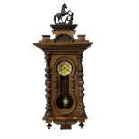 Victorian late 19th century German (HAC) 8-day striking wall clock striking the hours and half-hours