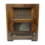 Mid 20th century Marconi valve radio with Bakelite knobs and buttons