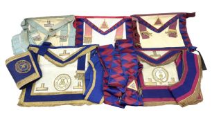 Two Masonic kid leather aprons