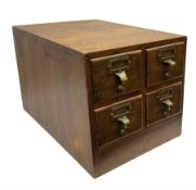 Early/mid 20th century oak four drawer library card index cabinet