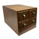 Early/mid 20th century oak four drawer library card index cabinet