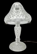 Early 20th century cut glass table lamp and shade