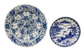 18th century Delft blue and white charger