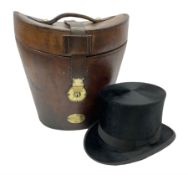 Early 20th century black silk top hat by Woodrow of Manchester and London