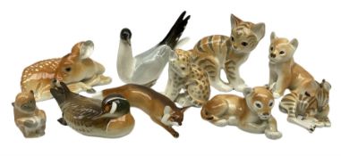 Group of Russian USSR animal figures by Lomonosov