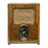 Late 1930s Art Deco Ferguson 503AC walnut cased valve radio