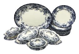 Late Victorian blue and white Chatsworth K Mayers & Co dinner wares