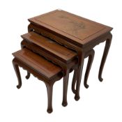 Hong Kong hardwood nest of three tables