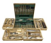 20th century Joseph Elliot & Sons cased canteen of cutlery together with other cutlery to include si