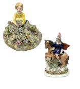 Crown Staffordshire figure modelled as a child in a garden
