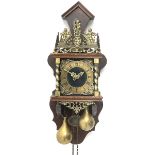 Late 20th century Dutch style figural wall clock in walnut case